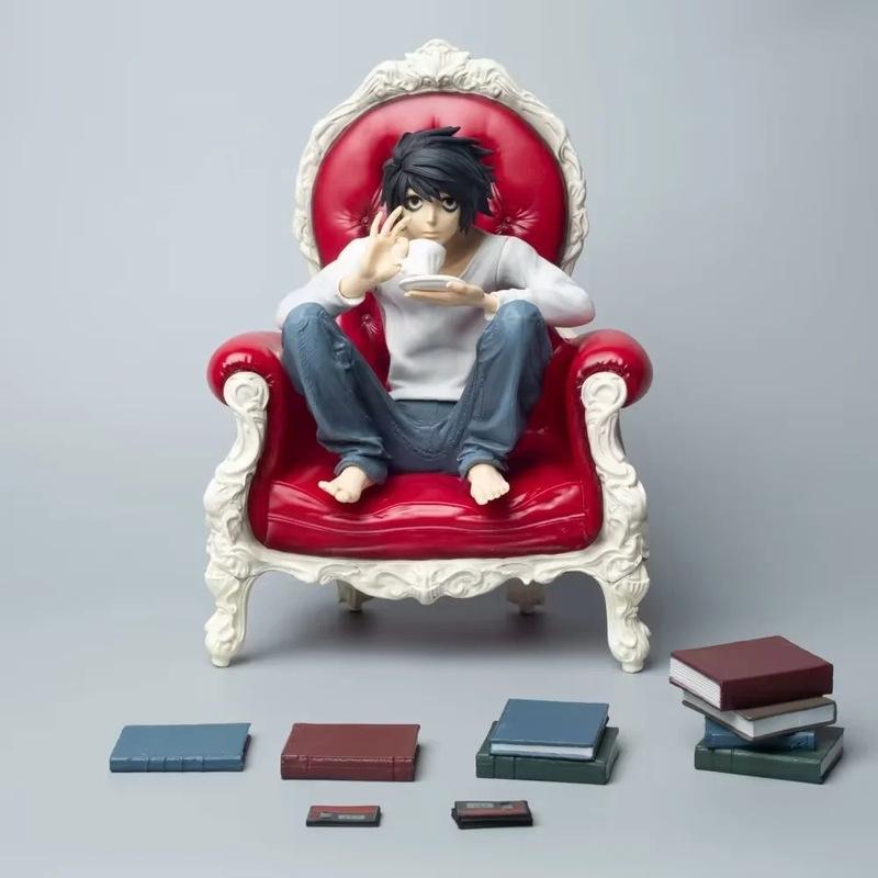 Death Note Gk L Sitting Pose Statue Figure - Cute & Adorable Style, Room & Desk Decoration, Boxed Collectible, Perfect Gift