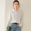 Women's Elegant Cashmere Knit Polo Cardigan - Slimming Autumn/Winter Base Layer
