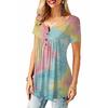 Women Short Sleeve Tie Dye T-shirt Plus Size Ladies Summer Casual Loose Tunic Tops