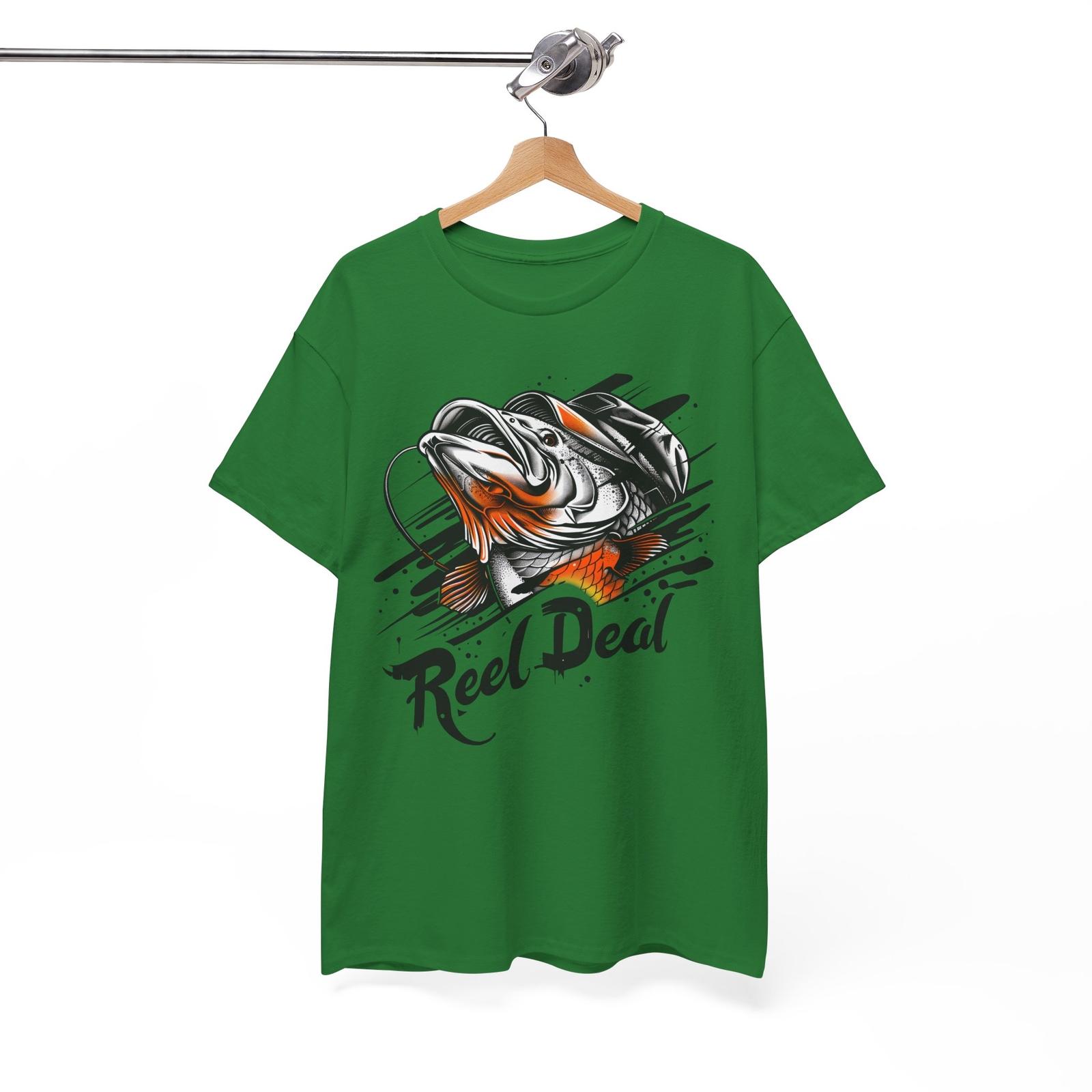 

Reel Deal Big Catch T-Shirt - Funny Fisherman Tee for Trophy Anglers Unisex T-Shirt S