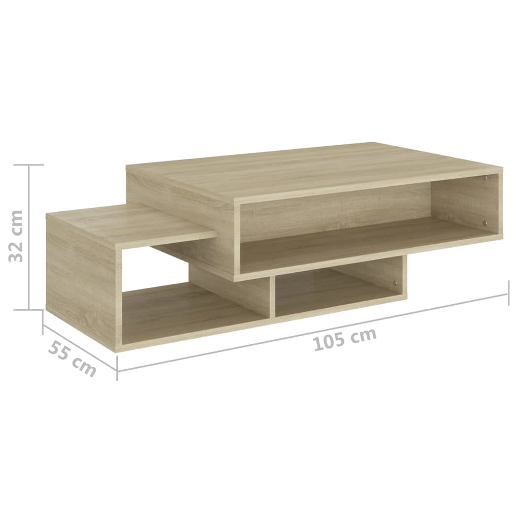  Coffee Table, Sonoma Oak, 105x55x32cm, Wood-based Material