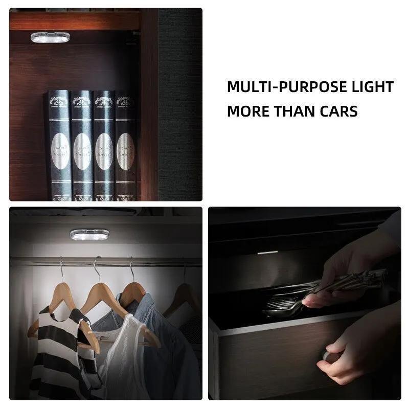 Lumină LED compactă reîncărcabilă USB pentru mașină cu activare magnetică la atingere și iluminare multicoloră