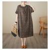 Vintage Flower Literary Knee-length Mid-length Dress Temperament Female
