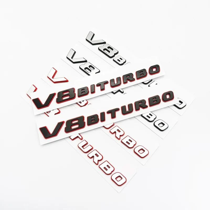 GSNL1 GSNL10 3D Letters Car ABS Side Trunk Emblem V8BITURBO Logo Sticker for Mercedes-Benz W205 C63 C63S Series Accessories