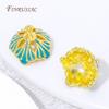 1/3/5Pcs 18K Gold Plated Enamel Flower Bead Caps DIY Jewelry Findings For Bracelets Necklaces Tassel Earrings Making
