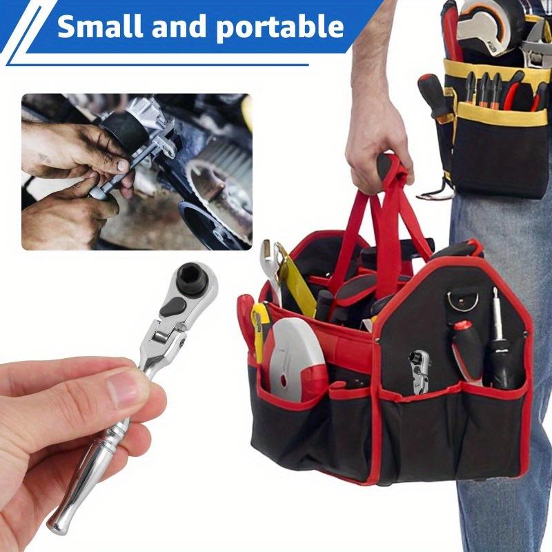 Ratchet Handle Chrome Vanadium Steel 2-in-1 Multi-Purpose Reversible Resilient Head Ratchet Wrench 1/4'' Drive Ratchet Handle