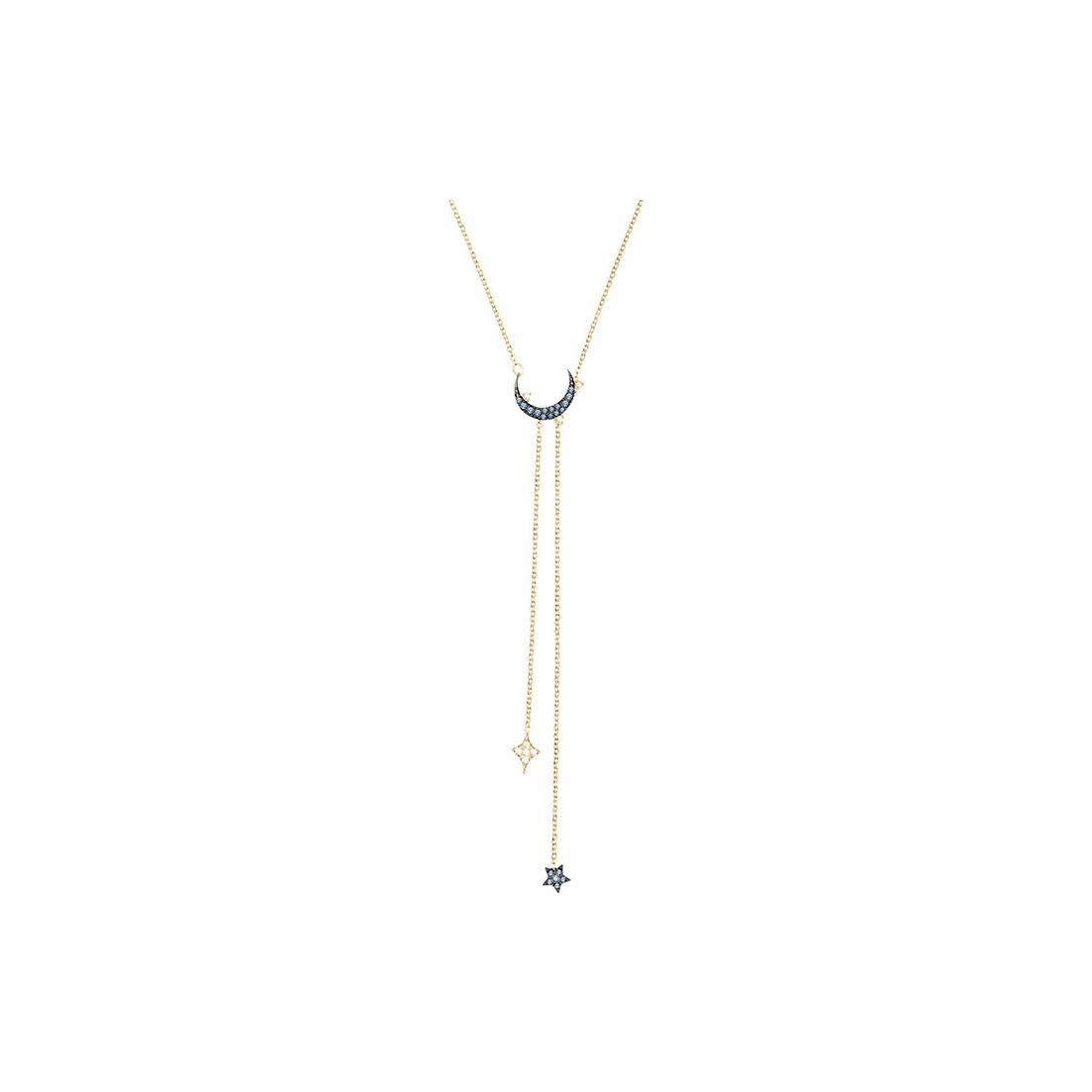

Swarovski Y-Shaped Star And Moon Necklace Women necklace Blue 5412630 Box+Shopping Bag (Random Color)