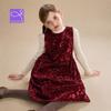 Little Naive Girls' Sequin Velvet Princess Pinafore Dress
