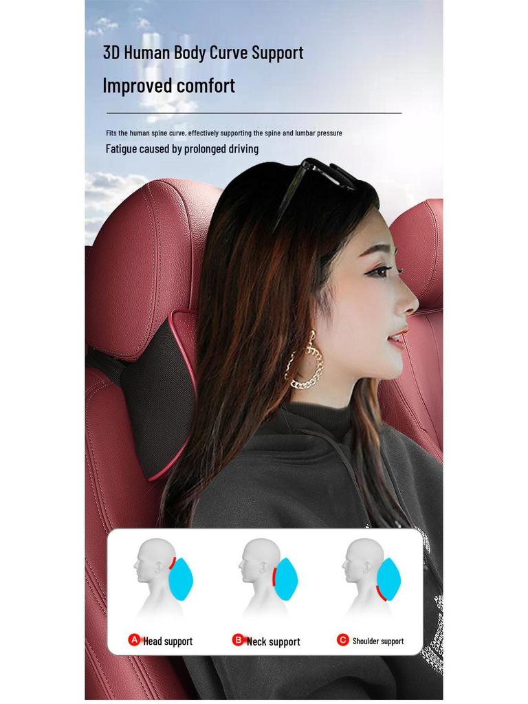Lynk & Co 01-06 Headrest & Lumbar Memory Foam Pillow for Car/Office