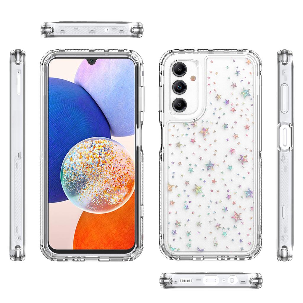 For Samsung Galaxy A14 4G/5G Case Clear Acrylic TPU Hybrid Phone Cover with Laser-printed Film