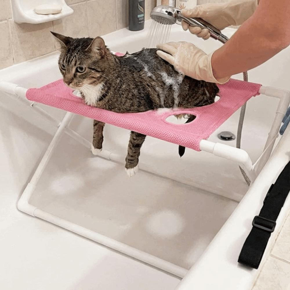 Mesh Cat Grooming Hammock Multi Hole Dog Grooming Bed Dog Nail Trimming Holder Pet Care