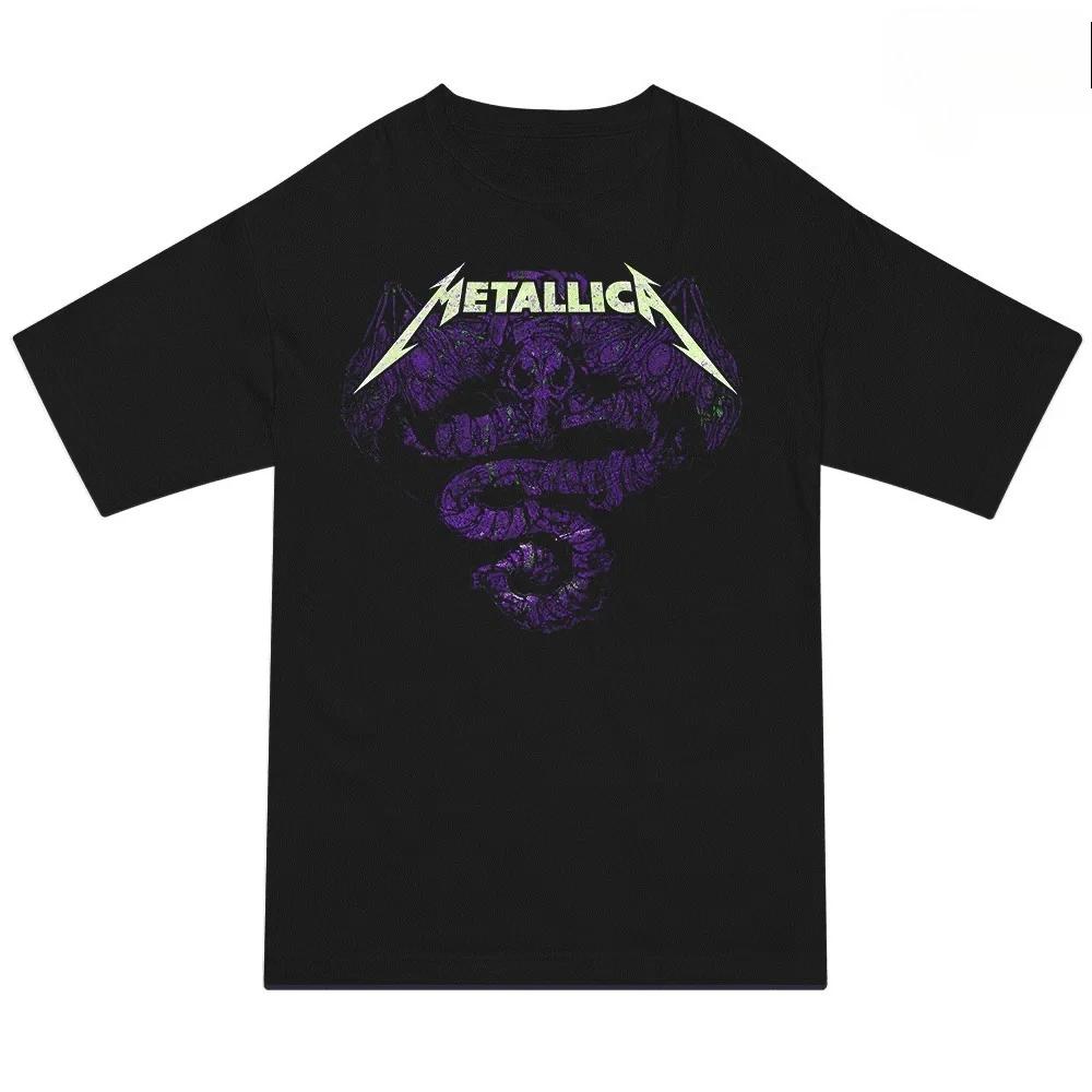 Metallica Rock Band T-shirt, Unisex, Retro Band Heavy Metal Rock, Street Hip-hop Art Enthusiast Trendy T-shirt
