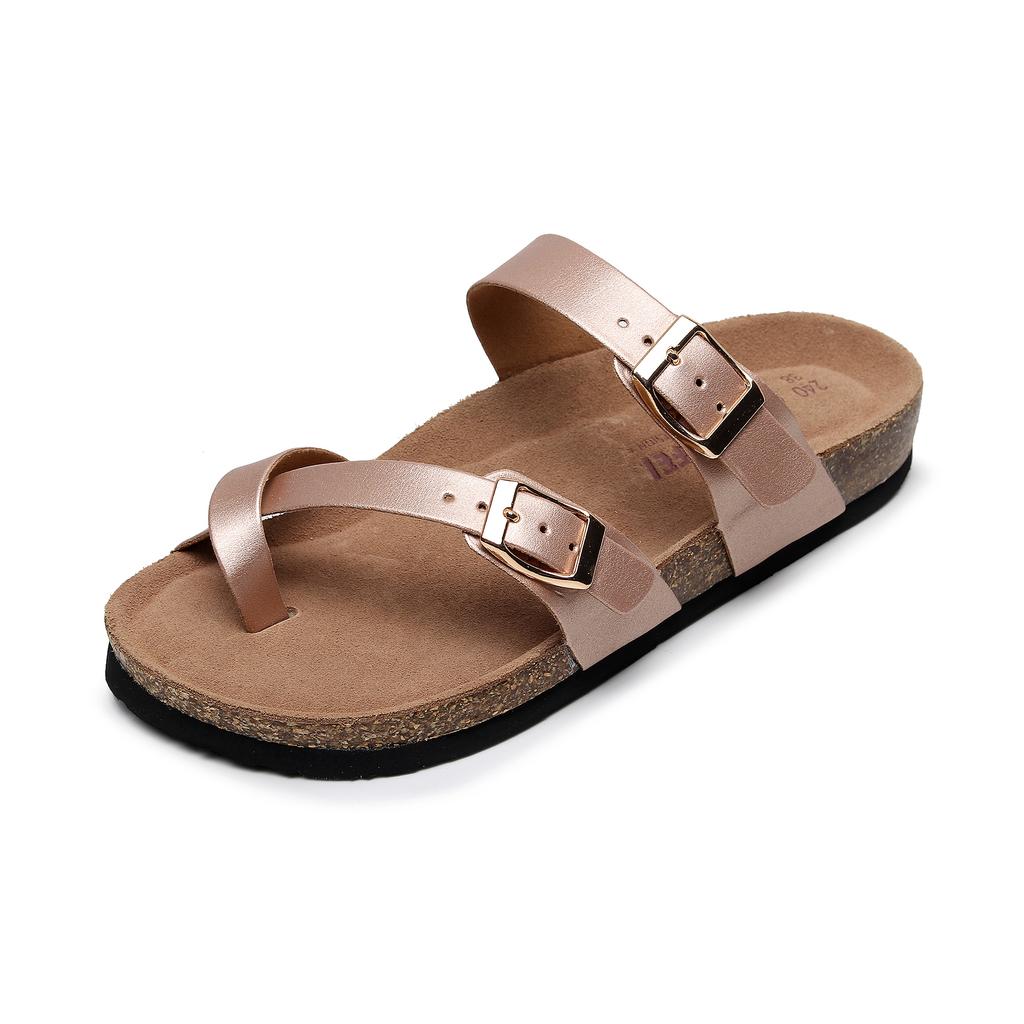 flat cork sandals shoes woman summer  trend cross strap Flip flops Ladies shoes on sale
