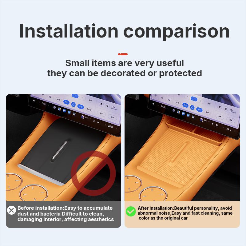 Custom Silicone Wireless Charging Protective Cover ForXiaomi Yu7 2025 2026 Center Console Wireless Charging Car Interior