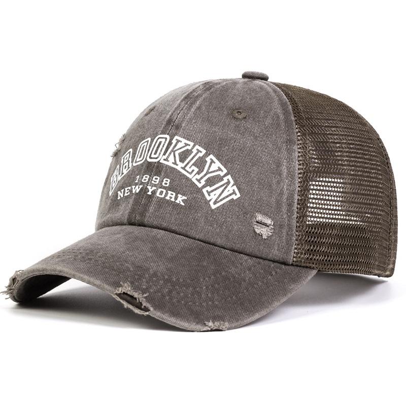 

Бейсболка с вышивкой букв для женщин Весна Лето Уличная Унисекс Кепка Снэпбэк с эффектом стирки водой Спортивная Повседневная Мужская Хип-хоп Кепка 54-62CM коричневый