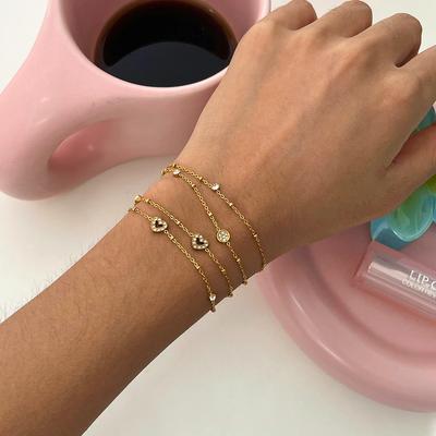 Zartes Armband 18 Karat Gold Nischen-Design zweilagige Kette QT-Schnallen-Armband
