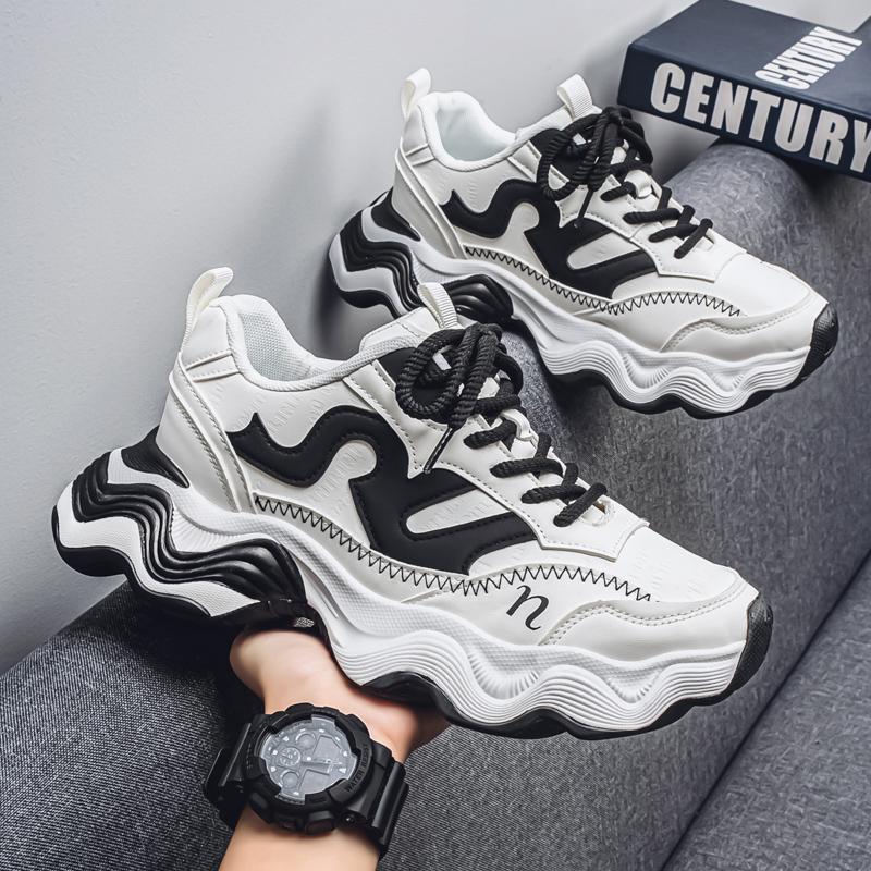 New Fashion Men 's Four Seasons Comfortable Thick Sole Shoes Students BoysTrending Soft Sole Breathable Casual Running Sneakers