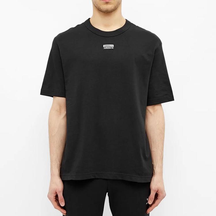 Adidas Originals Dual Logo Trefoil Short Sleeve T-Shirt Men Tops Black FM2267