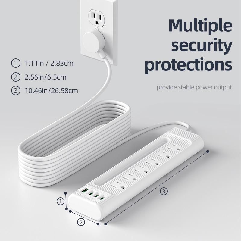 American Standard USB Power Strip: Safe & Durable Converter Plug for US, Mexico, Canada, Taiwan