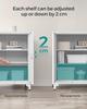 SONGMICS File, Garage Multiuso, Ufficio con 2 Ante, Chiusura a Chiave, Contenitore in Acciaio, Contenitore Profondo con Scaffali, per Studio, Soggiorno, Grigio
