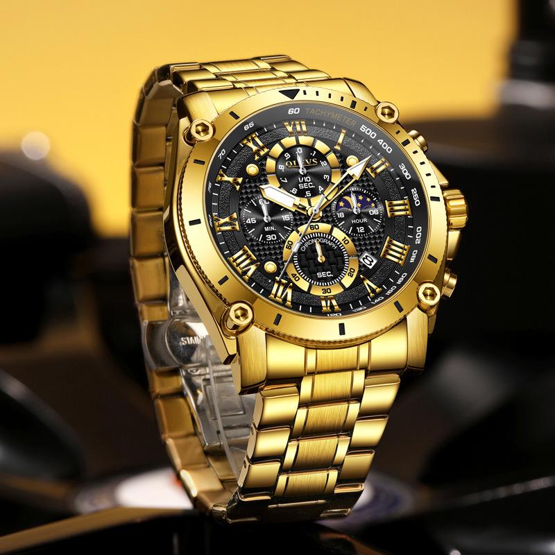 Olevs Men's High-End Quartz Business Watch with Large Dial