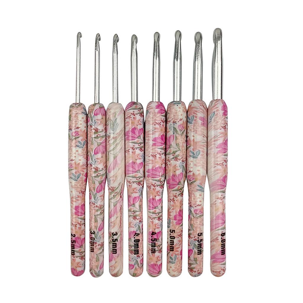 8 Stück ergonomische Häkelnadel für Anfänger und erfahrene Hobbyisten 2,0 mm - 6 mm Ergonomische Häkelnadel für Pullover Schal