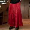 Vintage Men Elastic Waist Belt Traditional Style Casual Long Wide Legs Pants Trousers