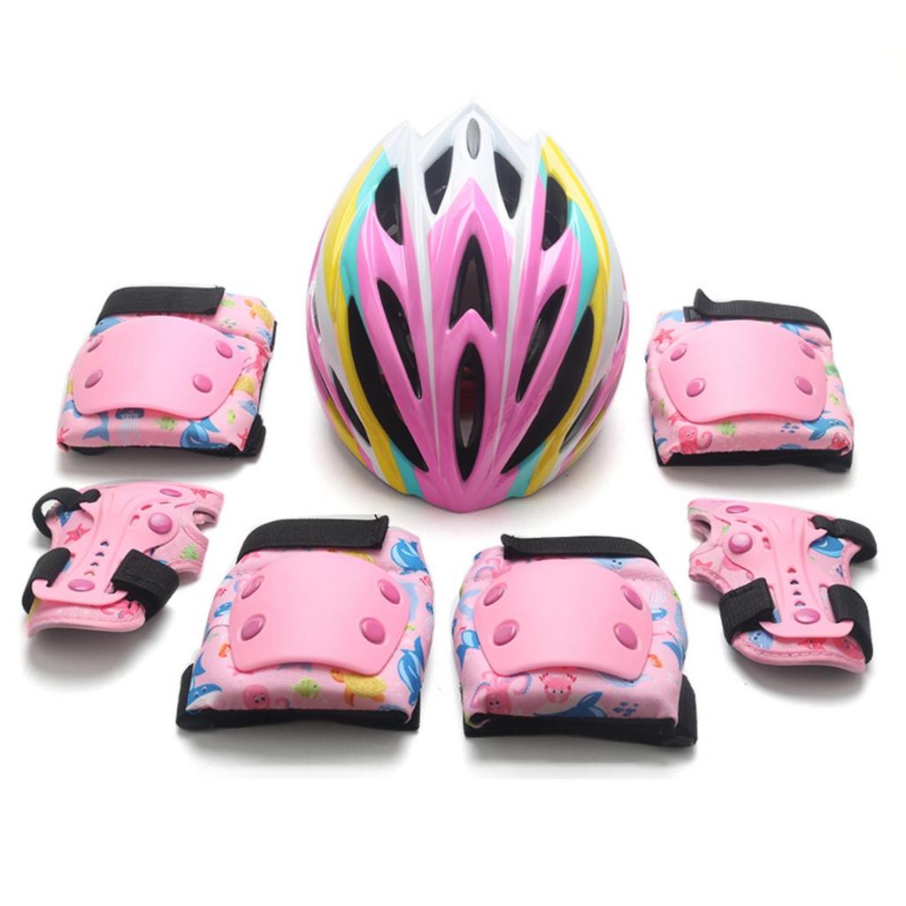 Kids Helmet and Pads Set Breathable Safety Gear with