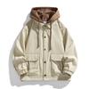 Spring And Autumn New Fake Two Piece Jacket Hooded Jacket Men'S Baseball Jacket Trendy Brand Versatile Casual Loose Work Jacket
