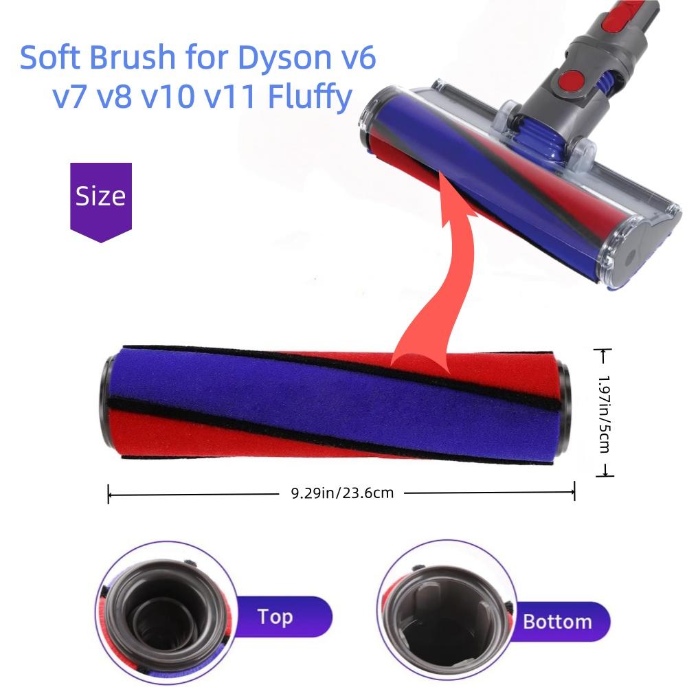 Soft Roller Brush Bar Compatible with Dyson V6 V7 V8 V11 V11 V11 Soft Roller Cleaning Head Replacement Part Number 966188-11