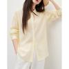 Women's Linen Blend Crinkled Long-Sleeve Shirt