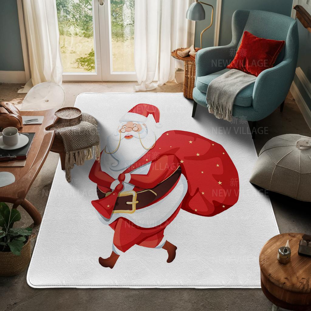 House Entrance Carpet Home Door Mat Living Room Bath Foot Bathroom Non-slip Water Absorption Rugs Bath Merry Christmas Winter