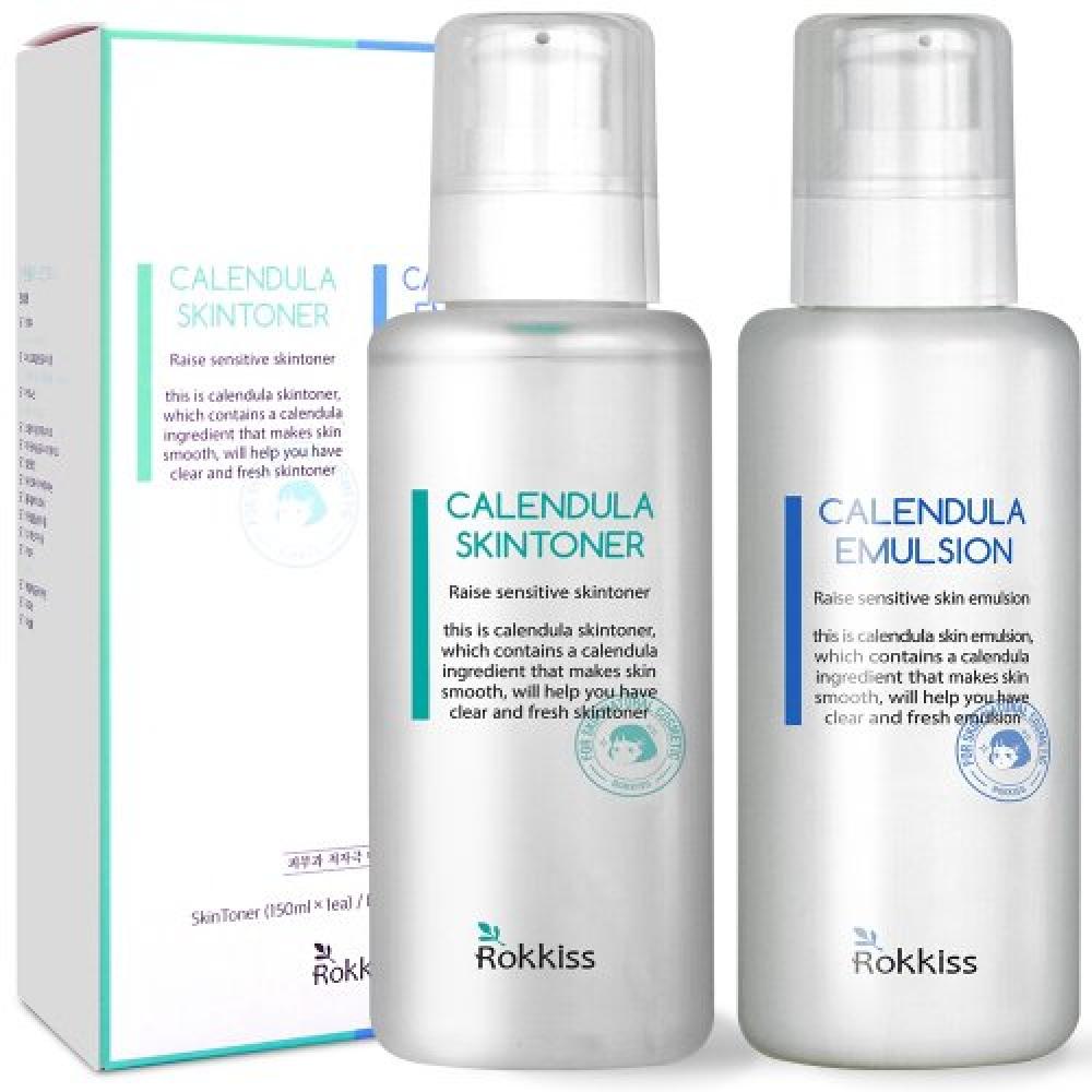 Rokkiss Calendula Skin Toner 150ml + Emulsion 150ml Set 1 Set NONE