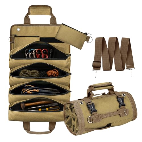 

Next Joy Tool Bag, Roll, Removable, Car Storage, Seat Bag, Outdoor, Camping, Tool Storage, Foldable, Roll Type, Hanging Storage (Beige)