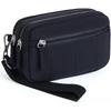 Sac de Poignet Imperméable en Nylon Double Couche Agrandi, Sac à Cartes pour Femmes, Monnaie, Portefeuille pour Téléphone Mobile, Bandoulière Réglable