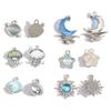 10Pcs Premium Star Moon Alloy Pendants Scratch Resistant Charms for DIY Jewelry Making Handmade Craft Accessories