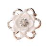 Women Brooch High-Gloss Rhinestone Inlay Sparkling Enamel Rose Flower Design Lapel Pin Non-Slip Buckle Scarf Badge Clothing Bags
