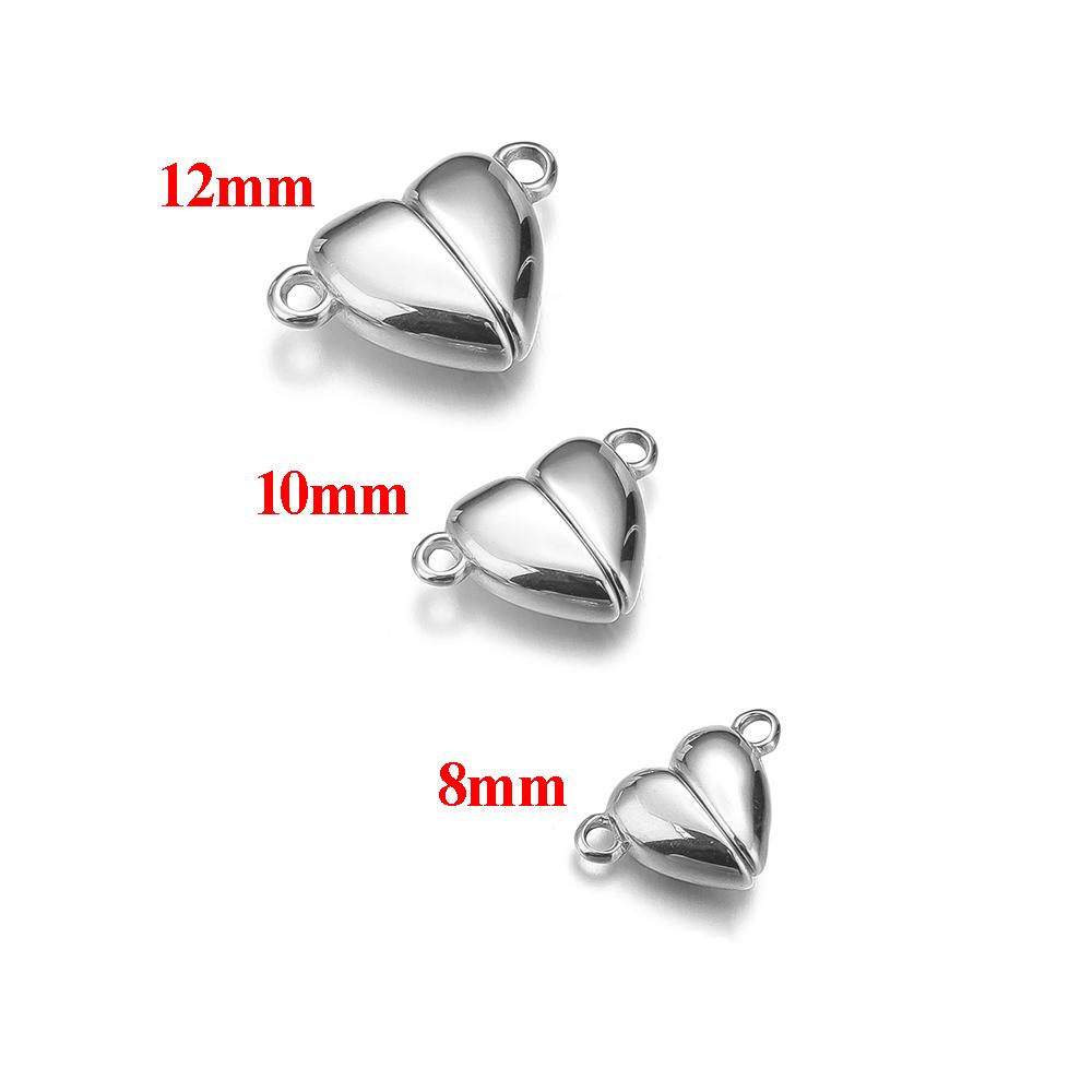 

1set No Fade PVD Gold Stainless Steel Heart Magnetic Clasps Bead Clasp Buckles for Bracelet Necklace Findings DIY Jewelry Making Heart 8mm