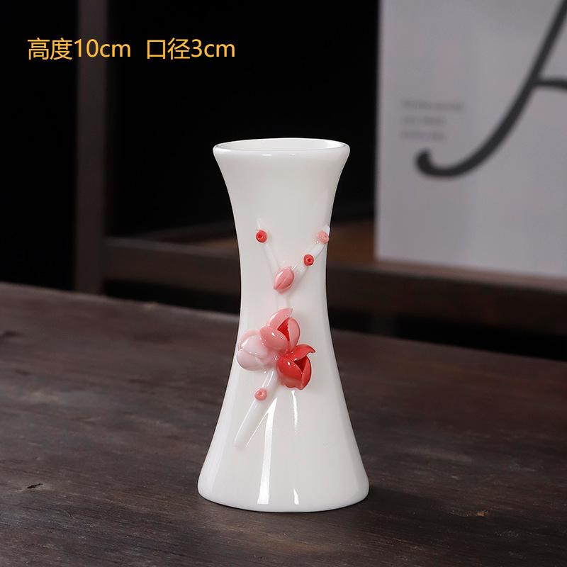 Chinese Mini Ceramic Handmade Flower Vase Flower Inserted Dry Flower Fragrance Bottle Home Table Desk Decorations Accessories
