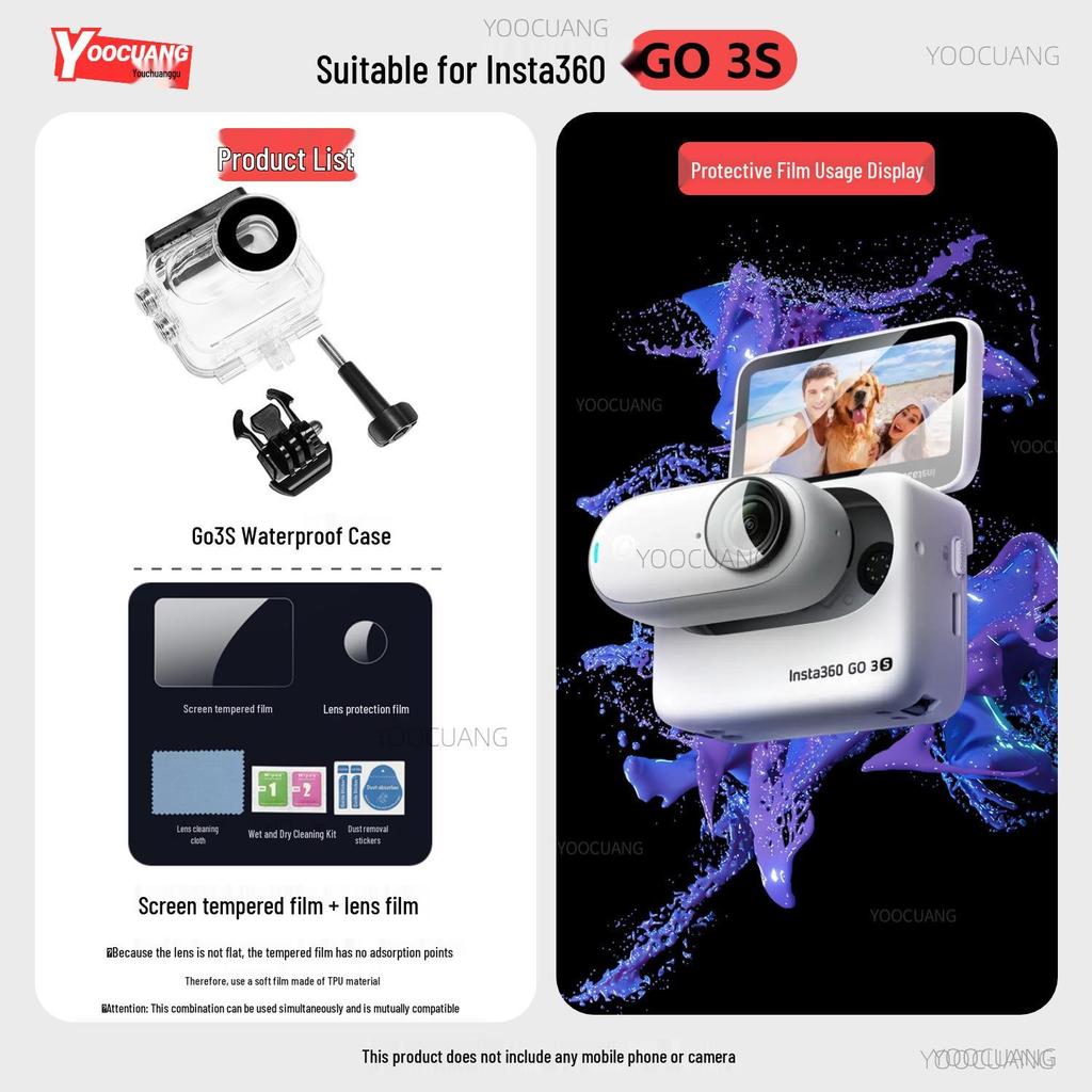 Yingshi Insta360 Go 3S Waterproof Protective Case - 60m Diving & Drop-proof Sports Camera Accessory