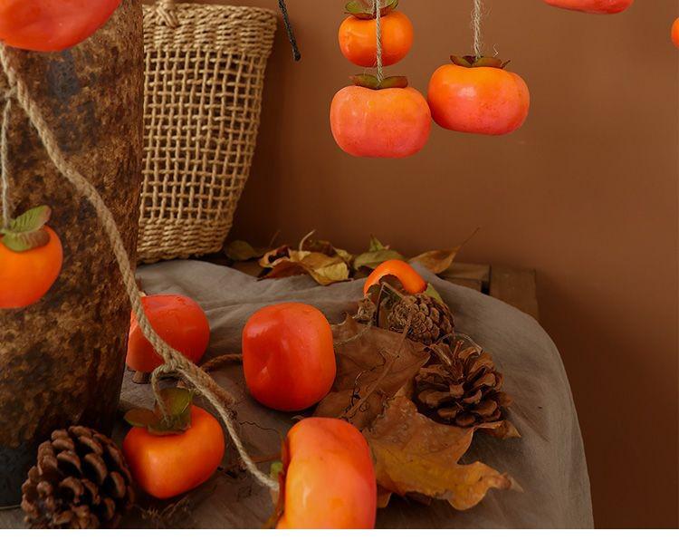 Frosted Persimmon String Wall Pendant for Autumn Decor – Perfect for Restaurants & Farmhouses