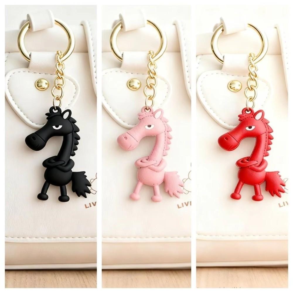 Chinese Mascot Dolls Horse Pendant Keychain The Chosen Black Horse Bag Pendant  Christmas Gifts