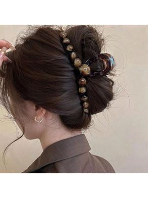 Neue Hochwertige Ombre Perlen Haarspange Groß Hinterkopf Haarnadel Für Frauen Hochsteckfrisur Accessoires