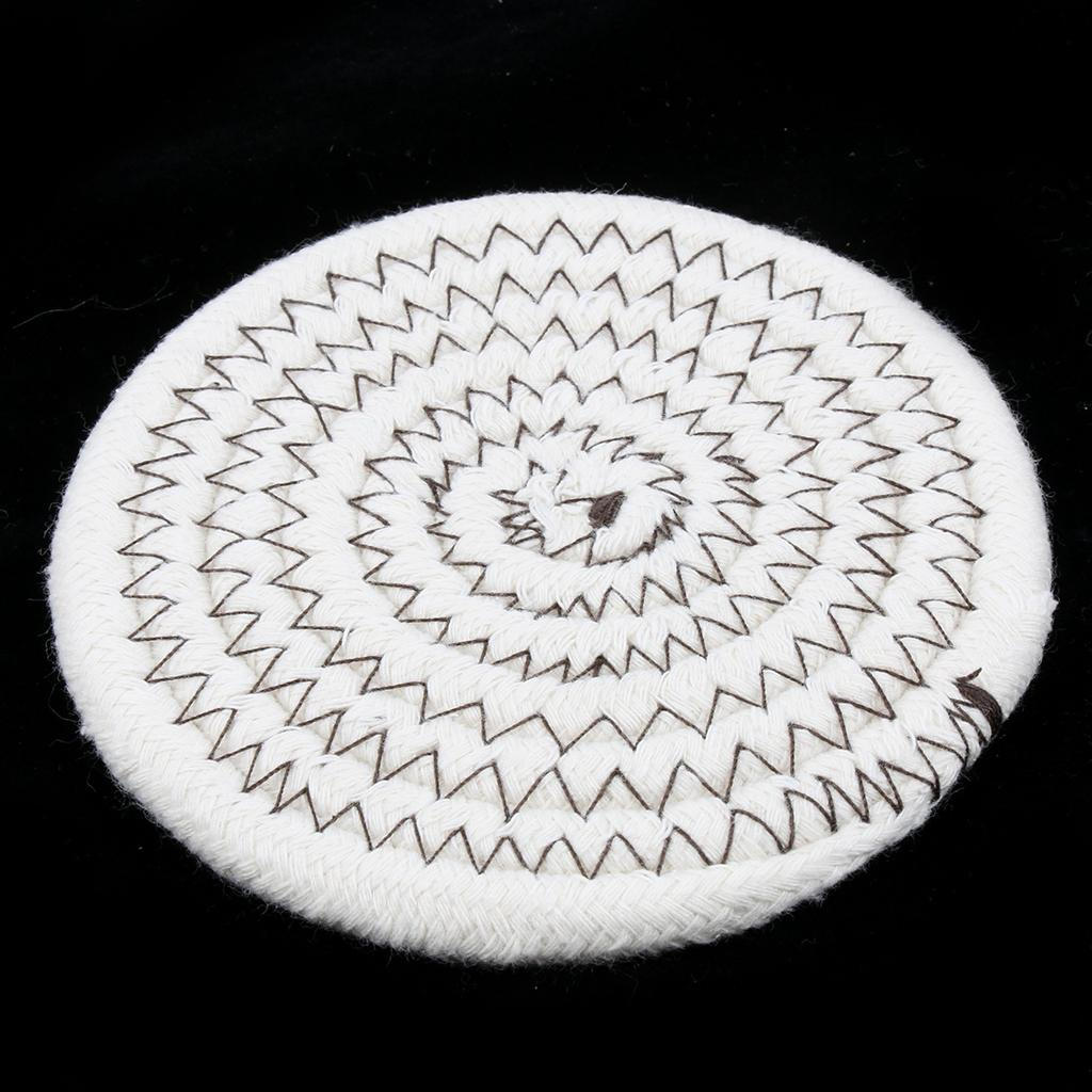 11cm 4.3 '' Table Mat Braided Cotton Round Rug Carpet Cut Kitchen Accessories