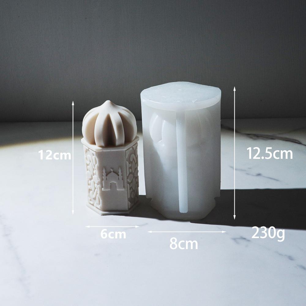 Eid al Fitr Schloss Kerze Silikonform Geometrie Arabische Architektur Kerzenform DIY Gips Harz Werkzeug Religiöse Dekoration
