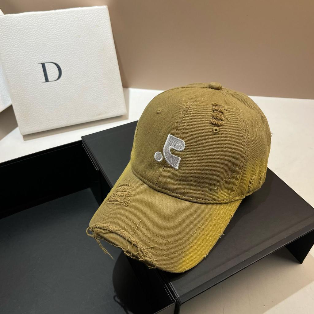 Unisex Embroidery Water Mill Cotton Baseball Cap Outdoor Youth Spray Color Personality Ripped Cap Tide