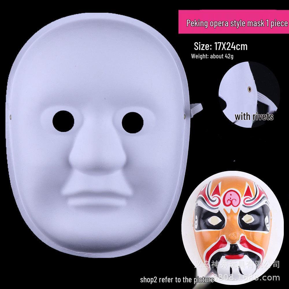 Hand-Painted Ball Face Mask: DIY Paper Pulp Animal Mask for Men & Women, Peking Opera Style