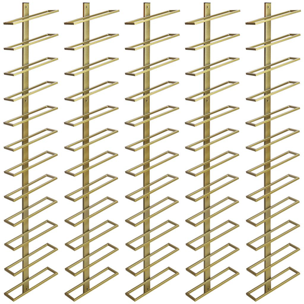 5 Pack Wall Mounted Metal Storage Rack for 60 Wine Bottles Wine Storage Organizer Wine Bottle Display Holder for Wine Cellar