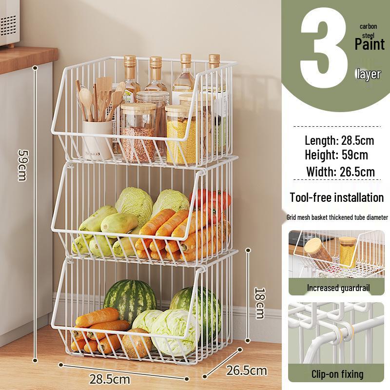 Multi-Layer Floor-Standing Kitchen Rack for Vegetables & Fruits