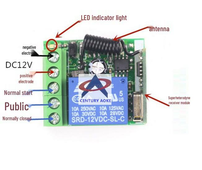 Interruttore Intelligente a Telecomando 12V per Serrature Elettriche - Controller Wireless a Singolo Canale con Posizionamento Casuale dei Pulsanti